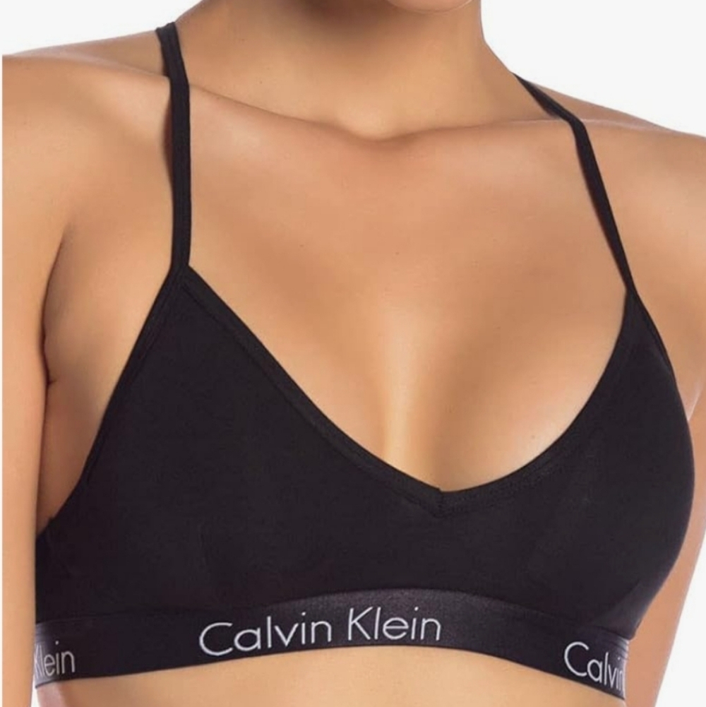 ✨️NWT✨️ Calvin Klein 'Motive' Triangle Bralette, Black - Size XS